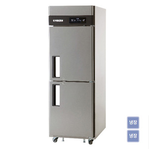 [에버젠] 25BOX 양문형냉장고 UDS-25RIE-SD/간냉식/디지털/올스텐/전후면(유리)문/냉장용